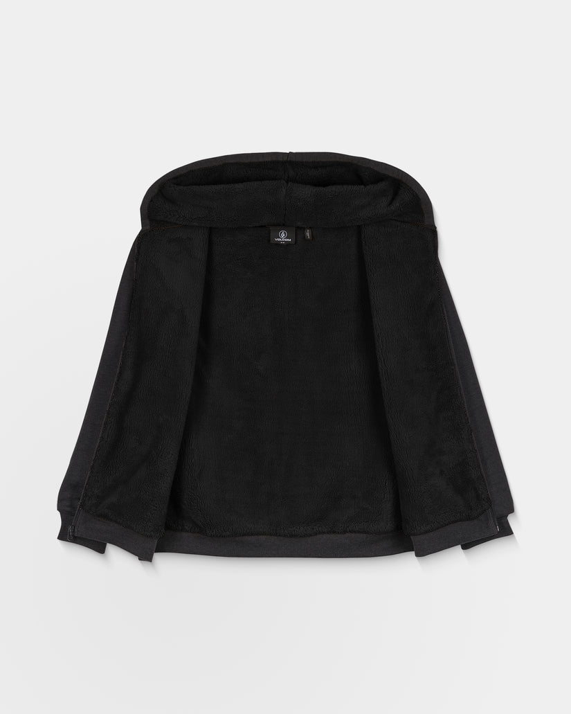 Single Stone Zip Sherpa Hoodie - Heather Black