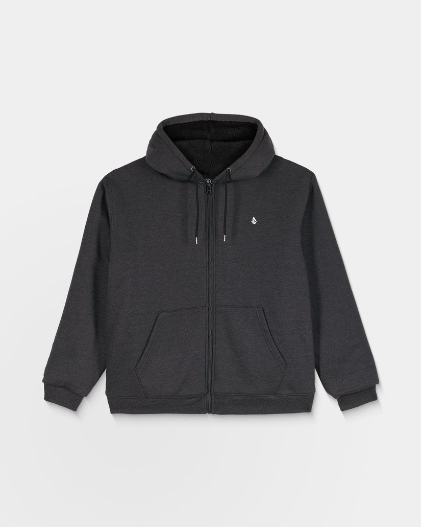 Single Stone Zip Sherpa Hoodie - Heather Black