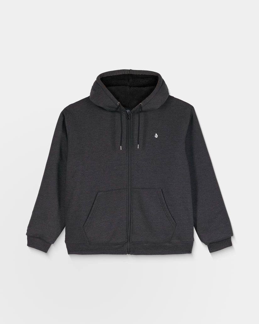 Single Stone Zip Sherpa Hoodie - Heather Black