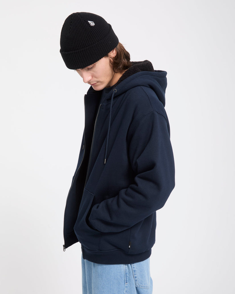 Single Stone Zip Sherpa Hoodie - Marine