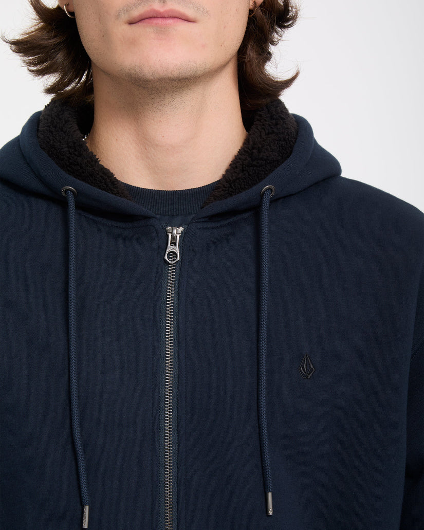 Single Stone Zip Sherpa Hoodie - Marine