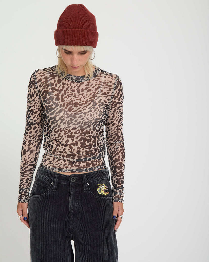 Tigardi Mesh-Top - Animal Print