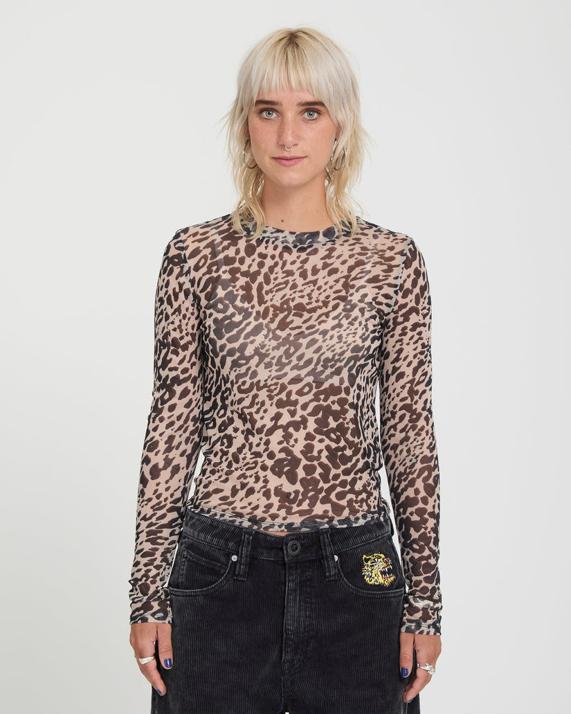 Tigardi Mesh-Top - Animal Print