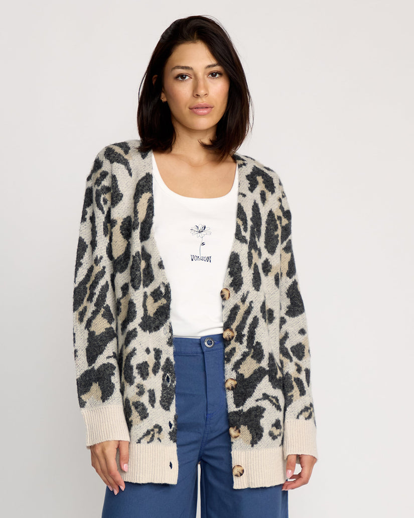 Wylding Out Cardigan - Animal Print