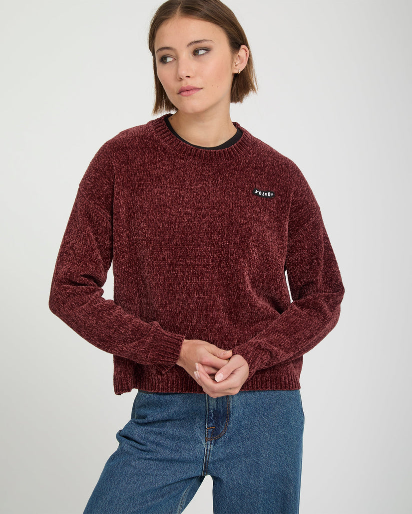Bubble Tease Pullover - Brick