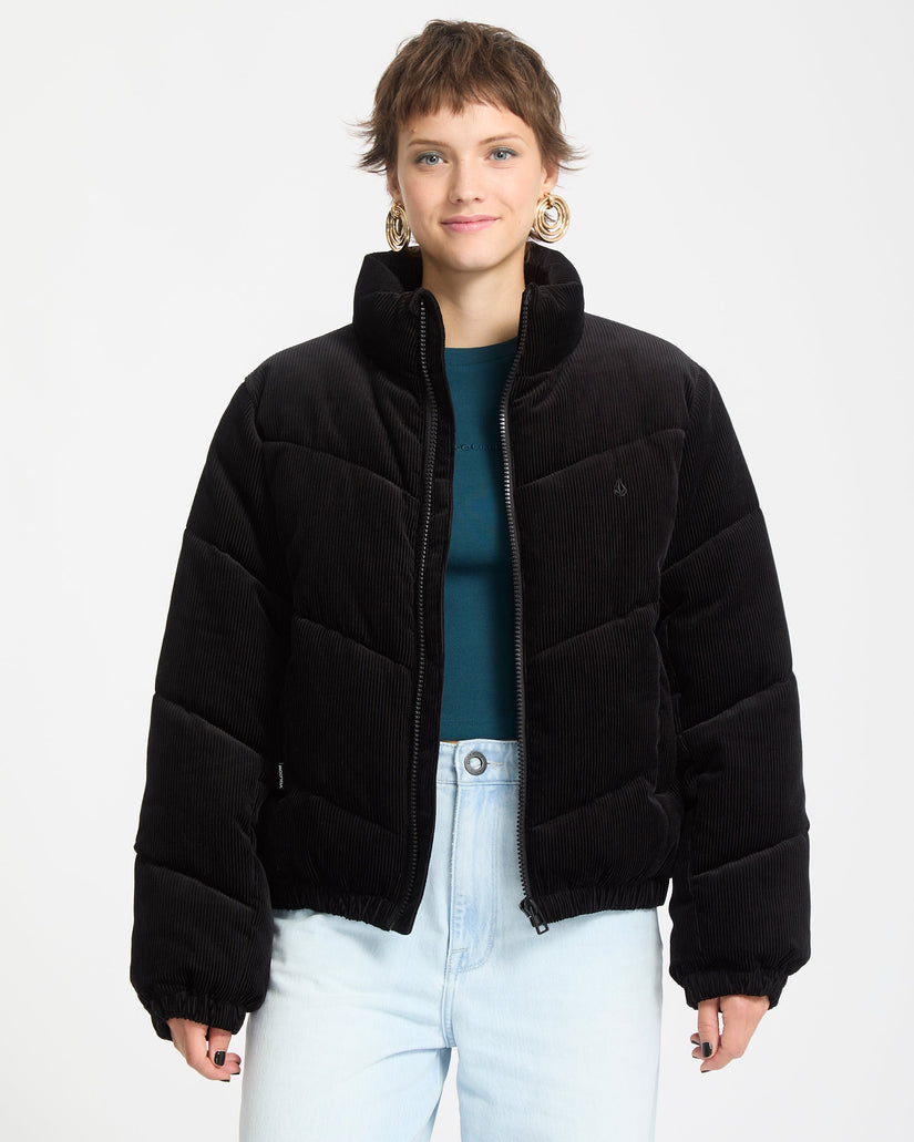 Cord'N Stone Puffer Jacke - Black