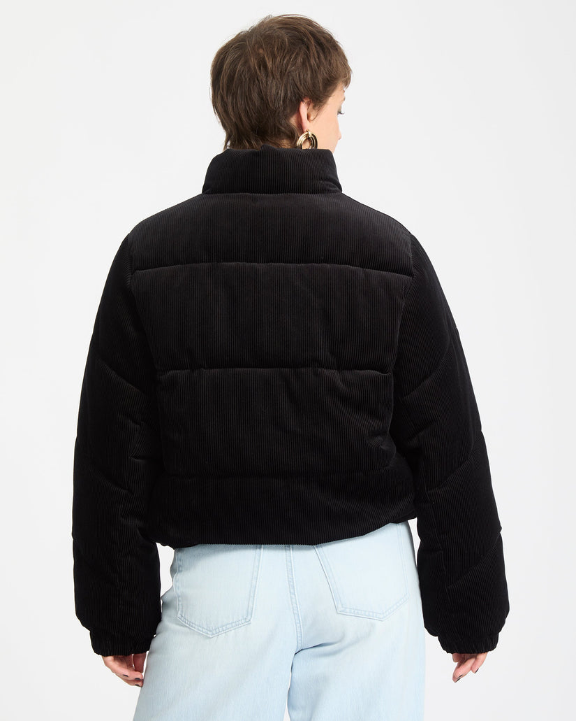 Cord'N Stone Puffer Jacke - Black