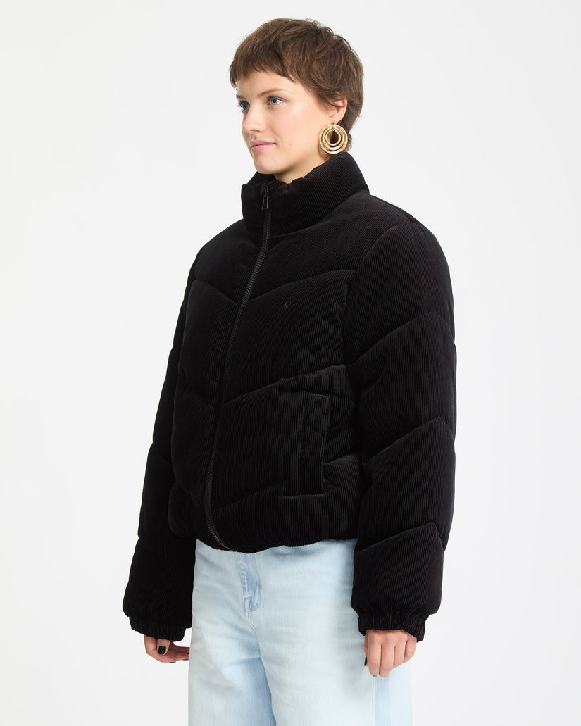 Cord'N Stone Puffer Jacke - Black