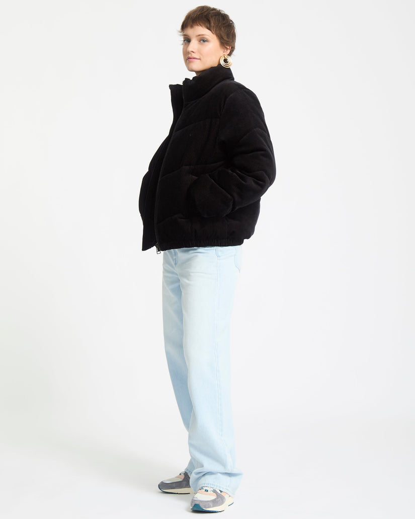 Cord'N Stone Puffer Jacke - Black