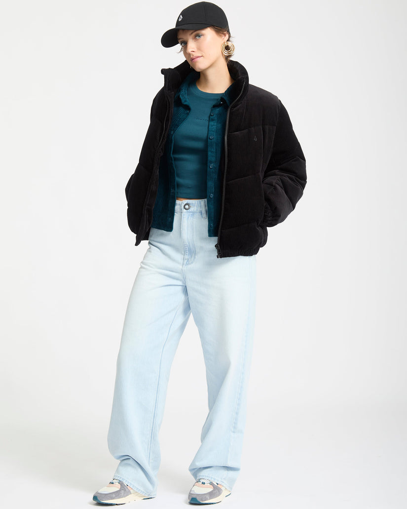 Cord'N Stone Puffer Jacke - Black