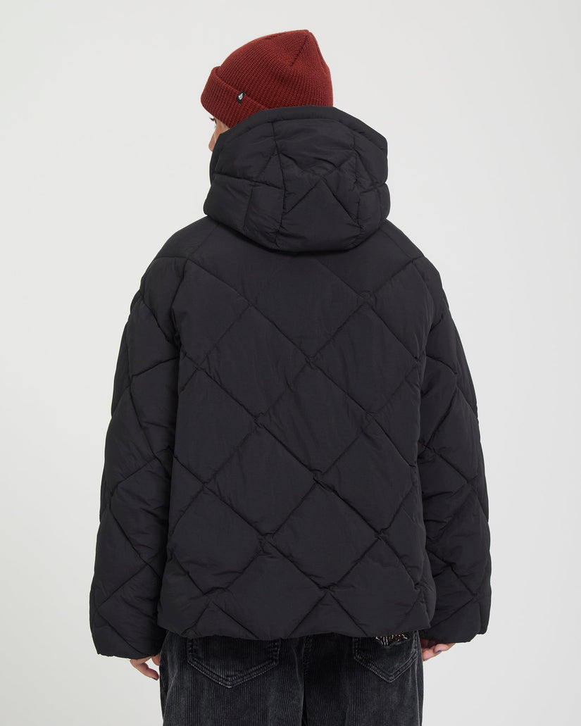 Out Of Boxy Puffer Jacke - Black