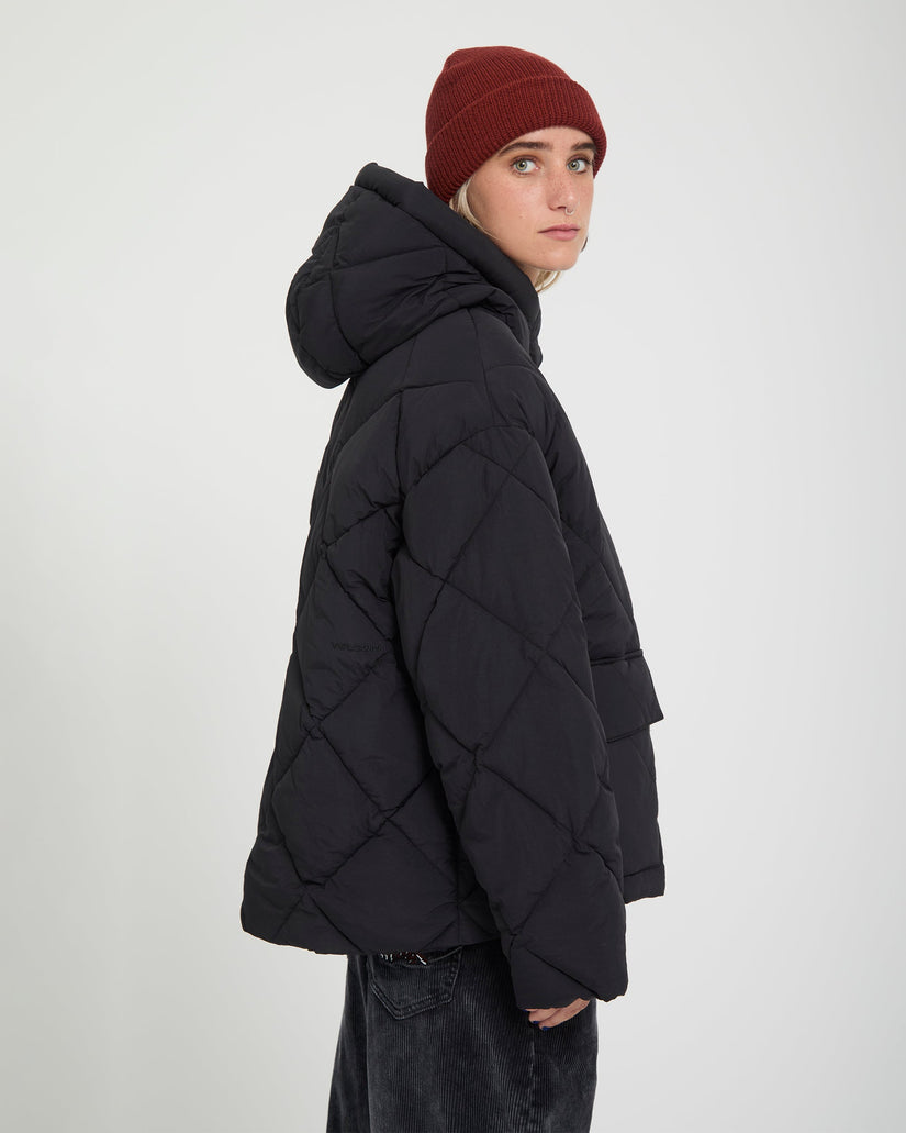 Out Of Boxy Puffer Jacke - Black