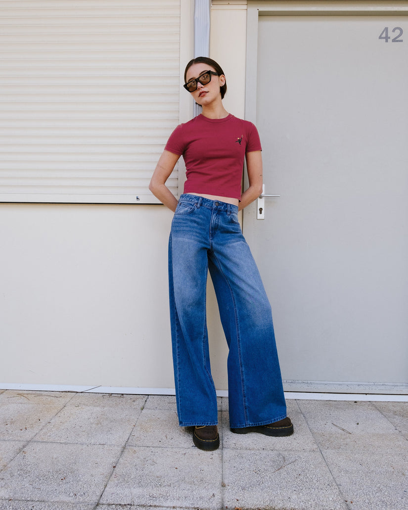 Stoned Boyfriend Low Rise Jeans - Worn Light Blue