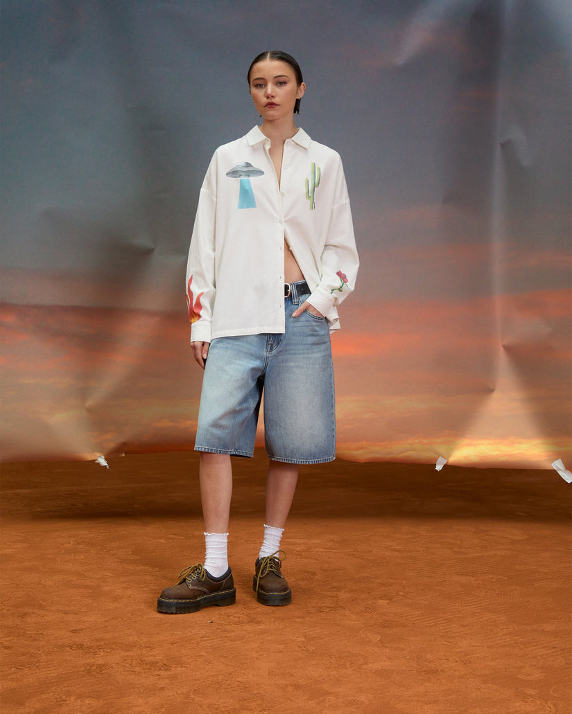 Beeggy Denim-Shorts - Dusty Blue Wash