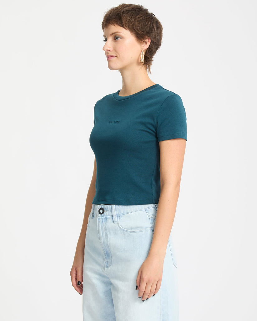 Volcomstone Tight Crop-T-Shirt - Emerald Green