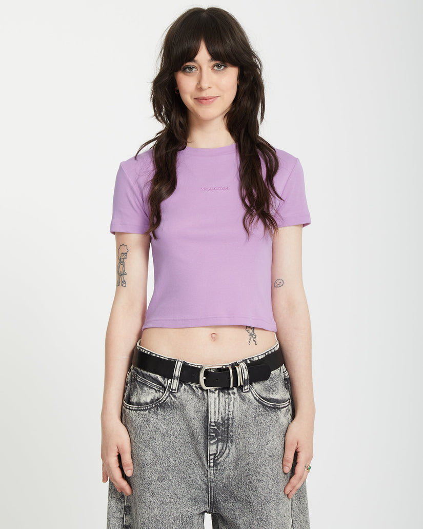 Volcomstone Tight Crop T-shirt - IRIS PURPLE