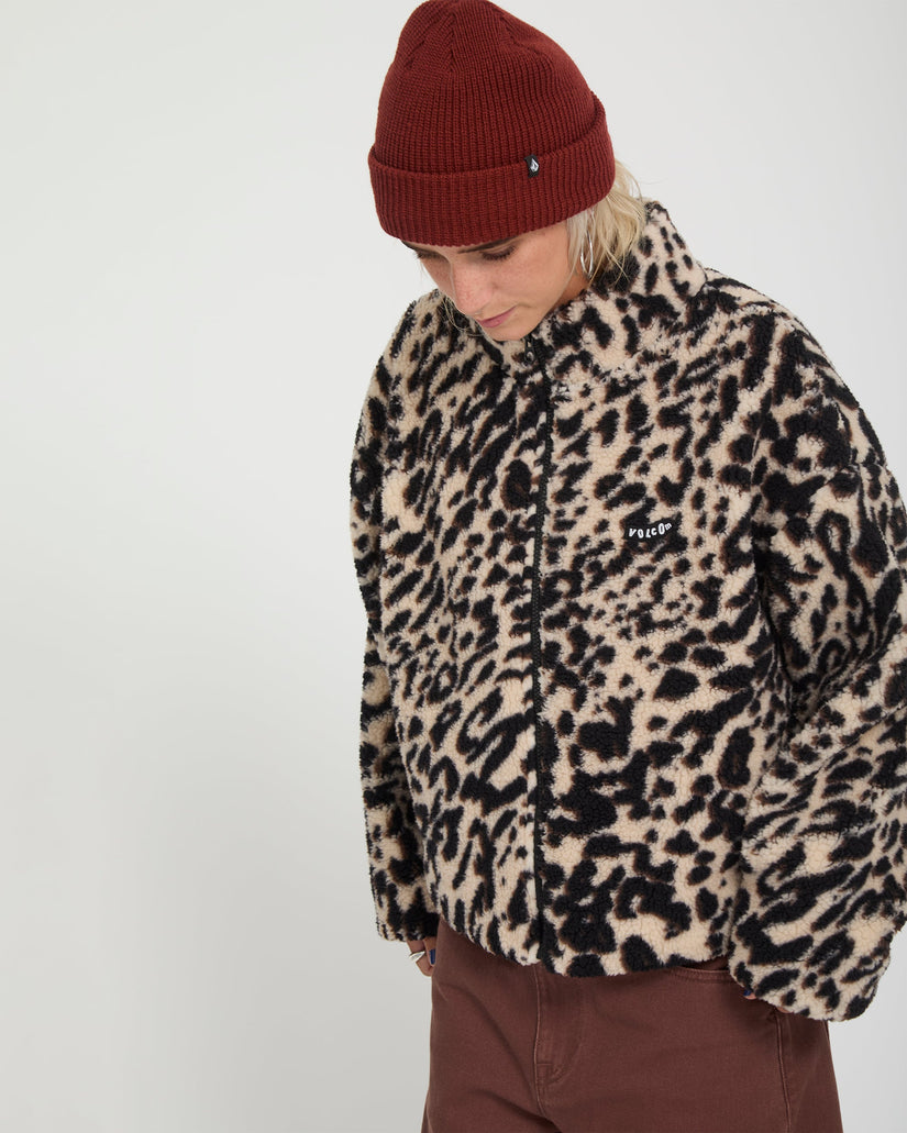 Wylding Out Sherpa Jacke - Animal Print