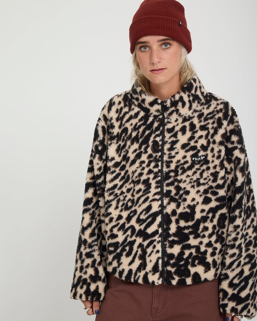 Wylding Out Sherpa Jacke - Animal Print