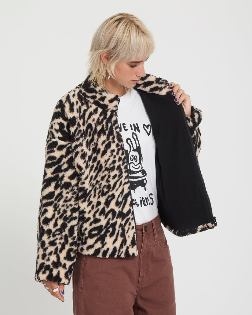 Wylding Out Sherpa Jacke - Animal Print