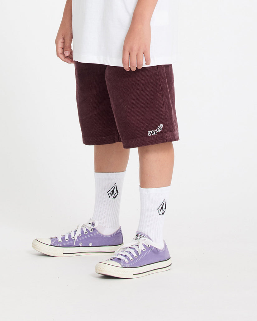 Outer Spaced Elasticated Waist Corduroy Shorts - Pistol Punch - (KINDER)