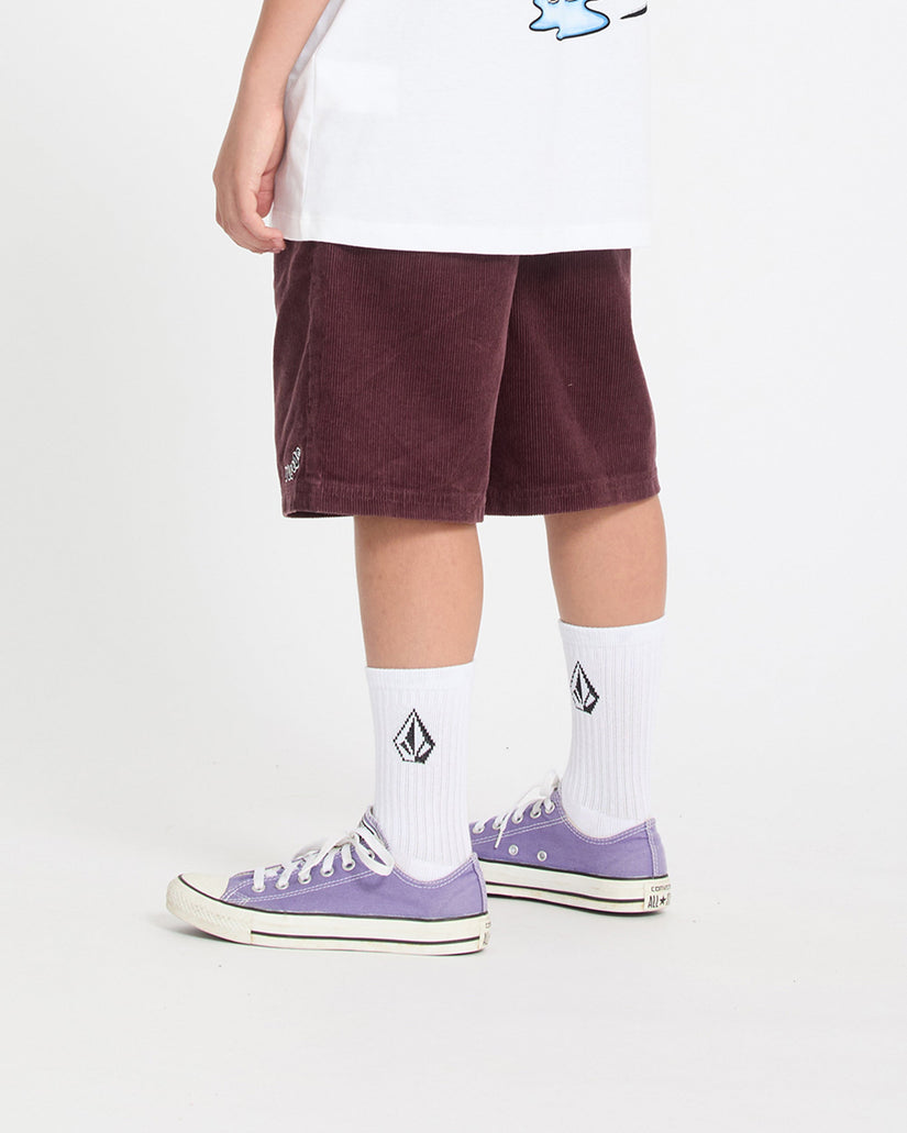 Outer Spaced Elasticated Waist Corduroy Shorts - Pistol Punch - (KINDER)