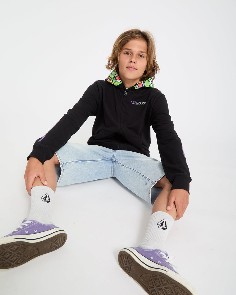 Ben Sanair Full Zip Hoodie - Black - (KINDER)