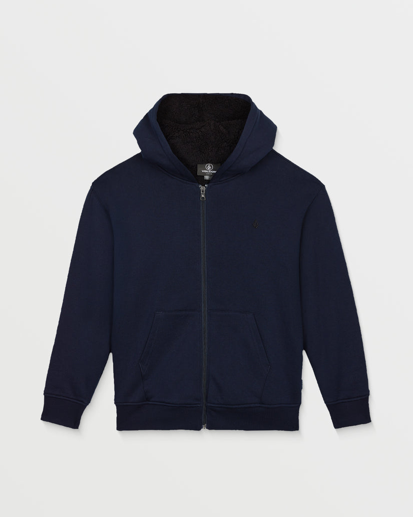 Single Stone Lined Zip Hoodie - Marine - (KINDER)