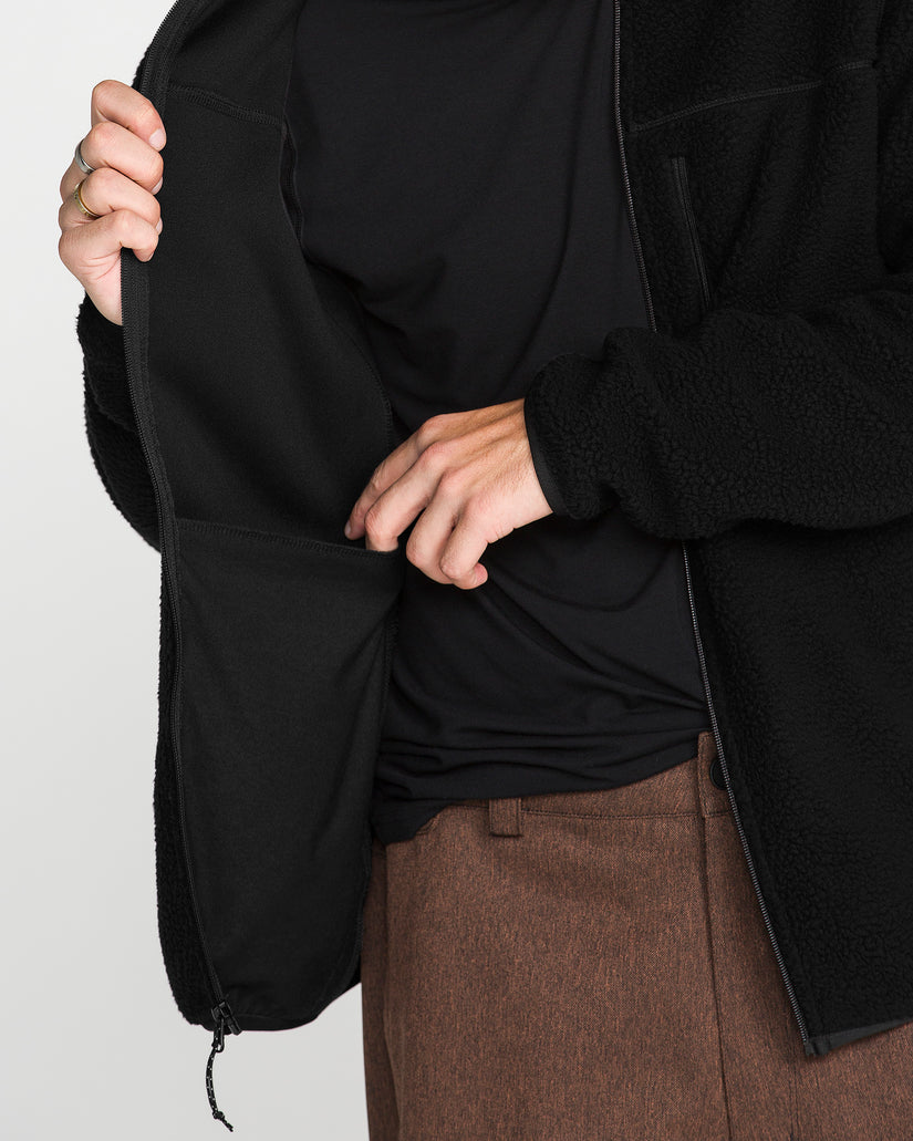 Nelson Sherpa Full Zip Jacke - Black