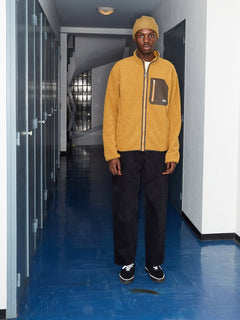Muzzer Fuzzar Zip Sweater - GOLDEN BROWN