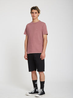 Solid Stone Emb T-shirt - ROSE BROWN
