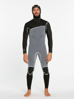 MODULATOR 4/3MM HOODED CHEST ZIP WETSUIT - BLACK