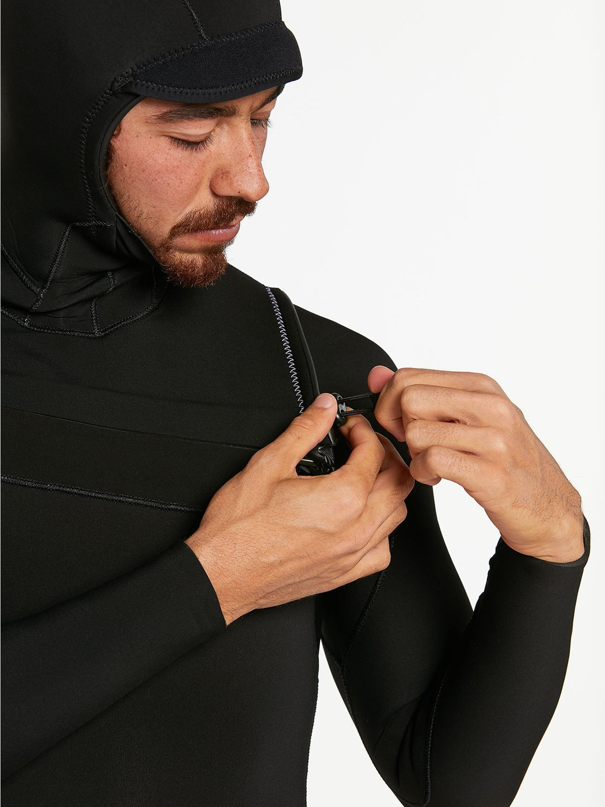 MODULATOR 4/3MM HOODED CHEST ZIP WETSUIT - BLACK