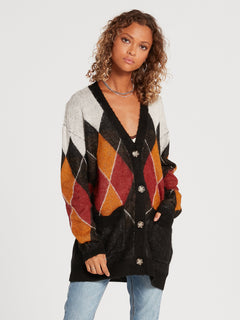 Knitty City Cardigan - BLACK COMBO (B0732102_BLC) [F]