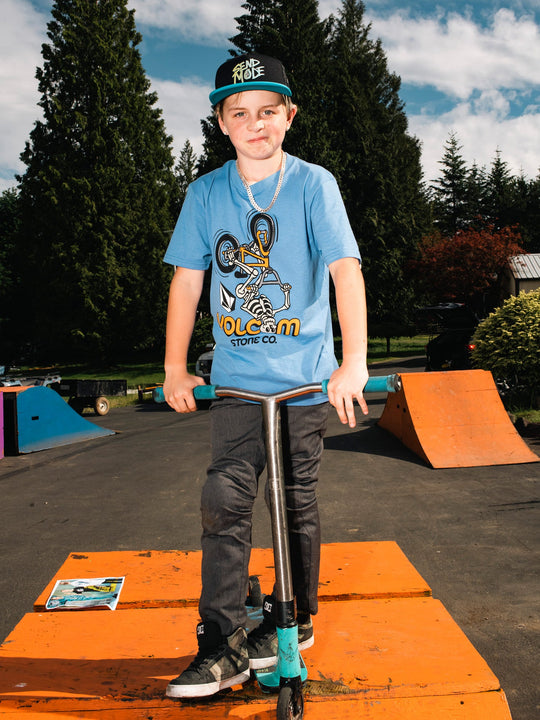 Bat Wheel T-shirt - BLUE DRIFT - (KINDER)
