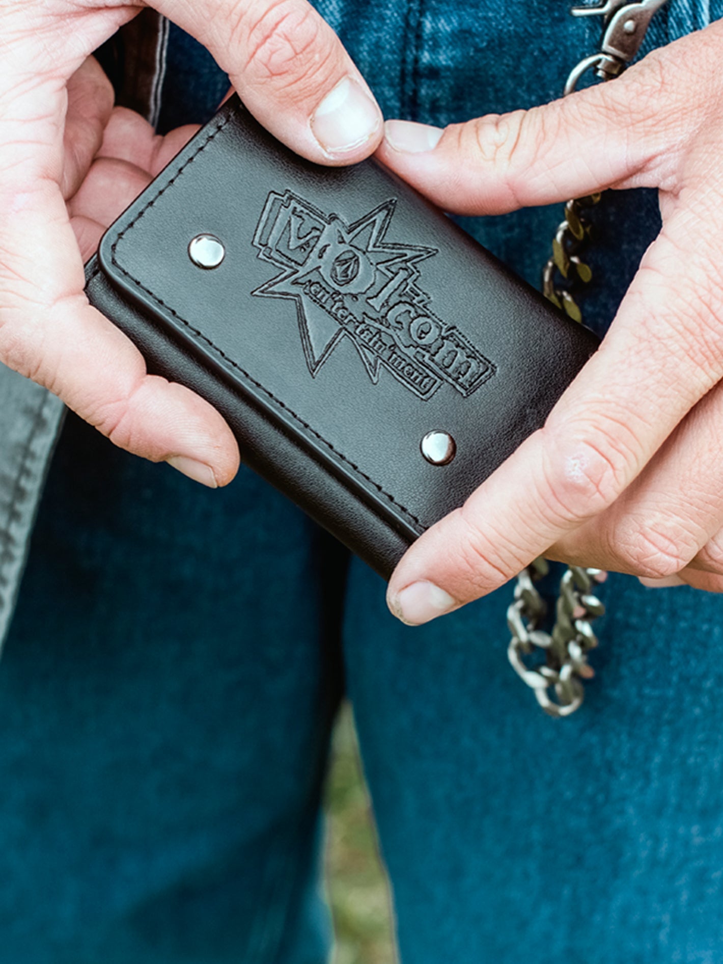 V Ent Leather Geldbeutel - BLACK