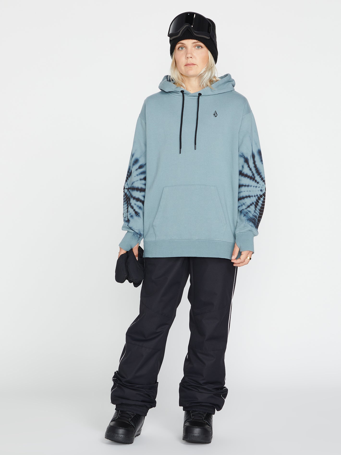 Volcom Damen Hoodie „Costus P/O Fleece“ – Kuschelig, Mit Steinstickerei & Doppelknopf