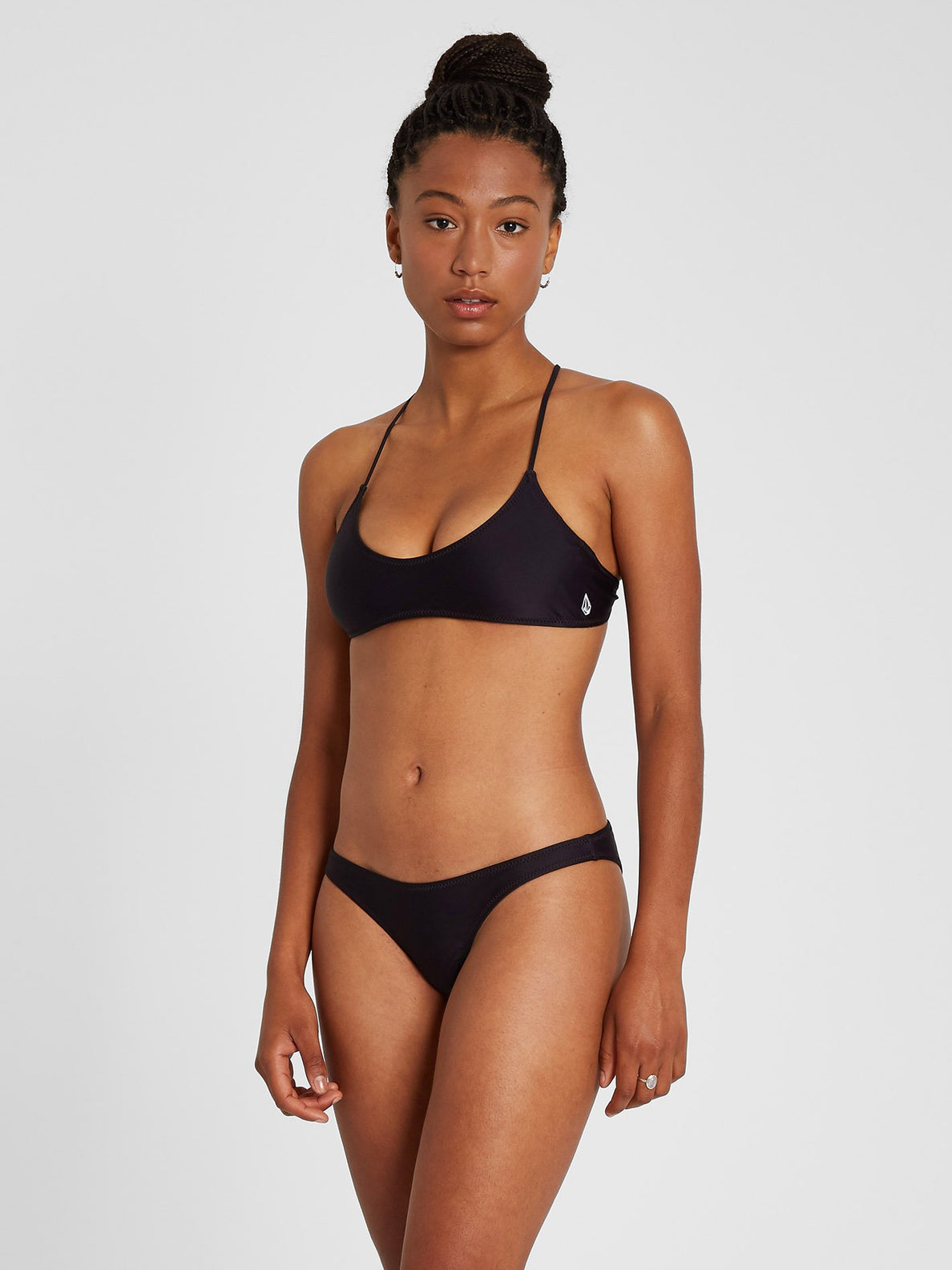 Simply Solid Scoop Bikini Top - Black (O1012108_BLK) [F]