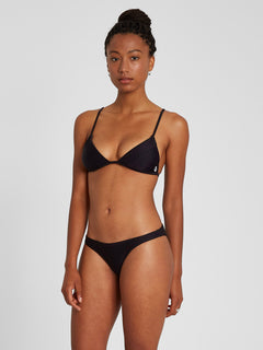 Simply Solid Triangle Bikini Top - Black (O1412100_BLK) [F]